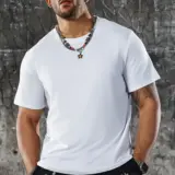 Coconut Tree Creative Print Men's Casual T-Shirt, Summer Fashion Crew Neck Short Sleeve Top, Modern Streetwear Style For Men