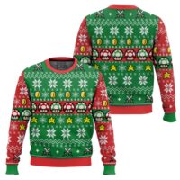 Hooktab 1-Up Mushroom Mario Bros Ugly Christmas Sweater