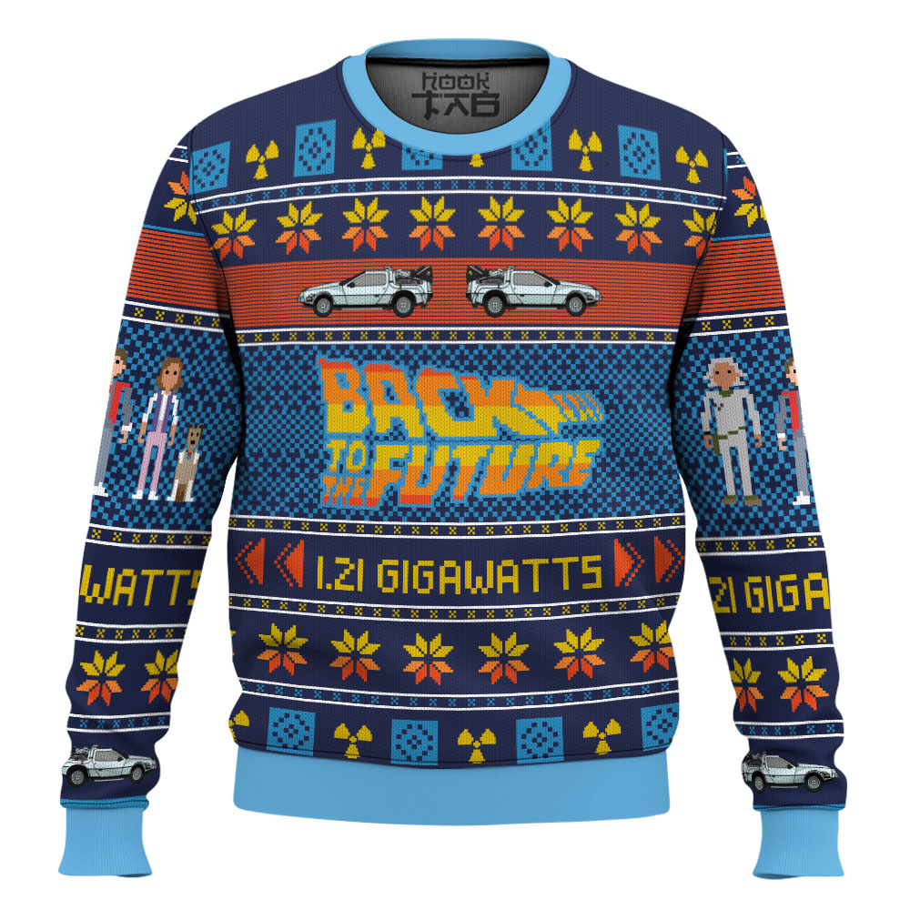 Hooktab 1.21 Gigawatts Back To The Future Ugly Christmas Sweater Hooktab 1.21 Gigawatts Back To The Future Ugly Christmas Sweater