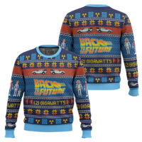 Hooktab 1.21 Gigawatts Back To The Future Ugly Christmas Sweater