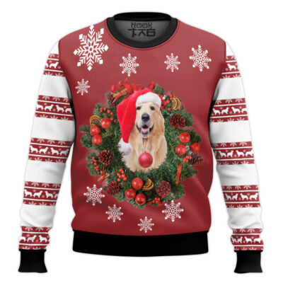 3d Golden Retriever Dog Ugly Christmas Sweater