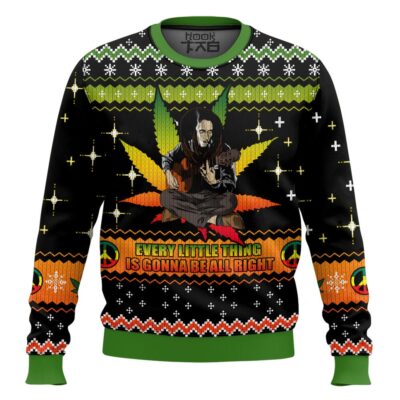 420 Bob Marley Every Liltle Thing Is Gonna Be Alright Ugly Christmas Sweater