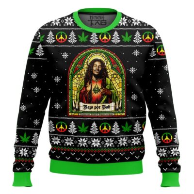 420 Bob Marley Marijuana Jesus Ugly Christmas Sweater