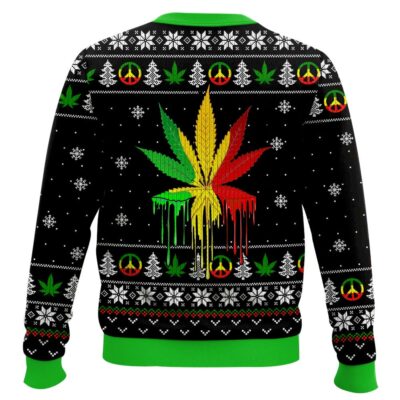 Hooktab 420 Bob Marley Marijuana Jesus Ugly Christmas Sweater