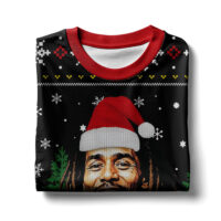 Hooktab 420 Bob Marley "None But Ourselves Can Free Our Mind" Ugly Christmas Sweater