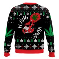Hooktab 420 Flying Santa Ugly Christmas Sweater