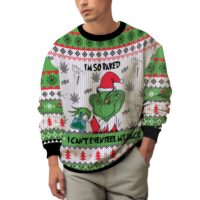 Hooktab 420 Grinch Can't Even Feel His Face Ugly Christmas Sweater