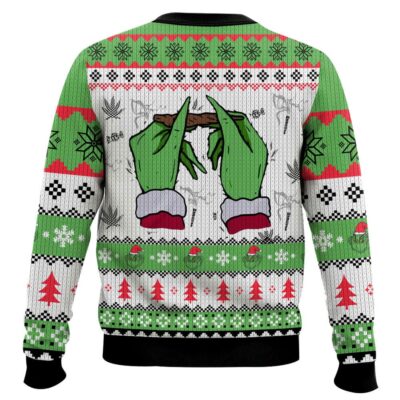 Hooktab 420 Grinch Can’t Even Feel His Face Ugly Christmas Sweater
