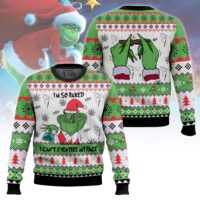 Hooktab 420 Grinch Can't Even Feel His Face Ugly Christmas Sweater