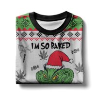 Hooktab 420 Grinch Can't Even Feel His Face Ugly Christmas Sweater