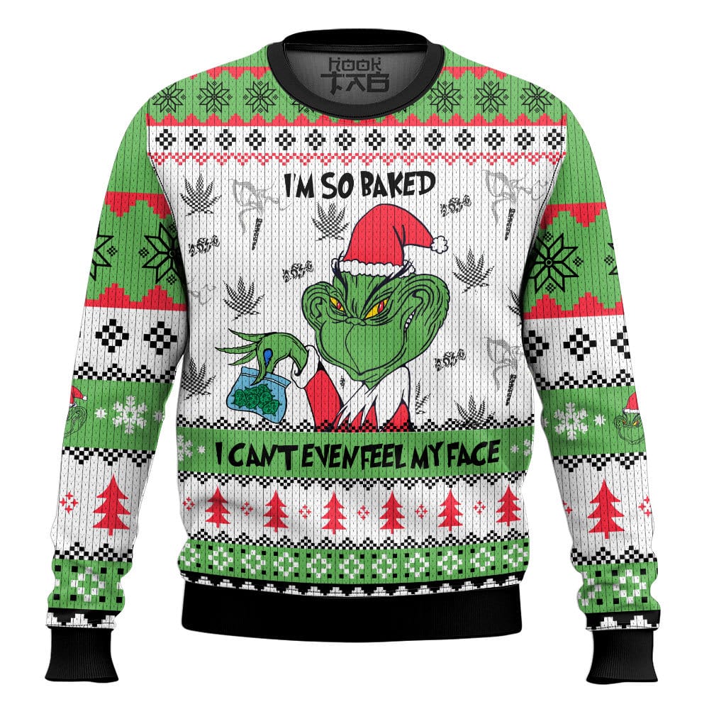 Hooktab 420 Grinch Can't Even Feel His Face Ugly Christmas Sweater Hooktab 420 Grinch Can't Even Feel His Face Ugly Christmas Sweater