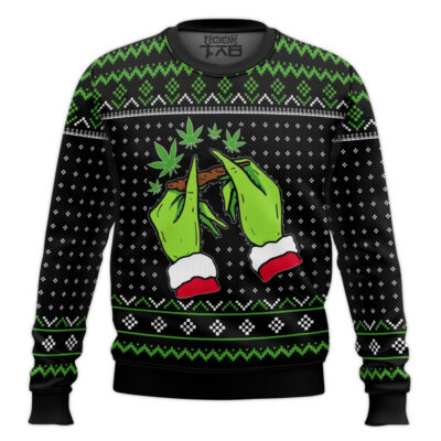 420 Grinch Mistlestoned Ugly Christmas Sweater
