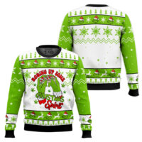 Hooktab 420 Grinch Rolling Up Ugly Christmas Sweater