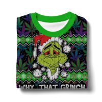 Hooktab 420 Grinch Smoked All The Who Hash Ugly Christmas Sweater