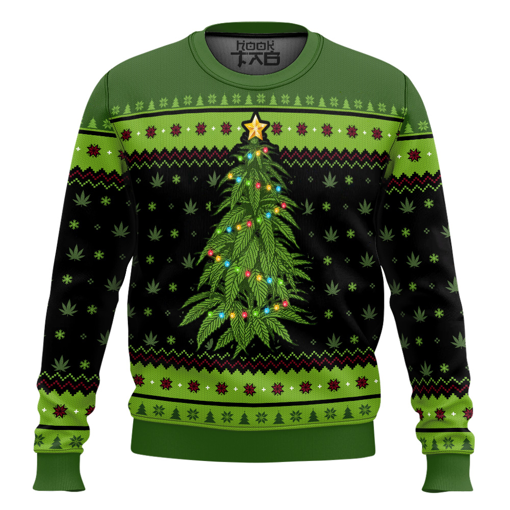 Hooktab 420 I'm Dreaming Of A Green Christmas Ugly Christmas Sweater Hooktab 420 I'm Dreaming Of A Green Christmas Ugly Christmas Sweater