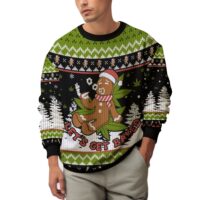 Hooktab 420 Let's Get Baked 420 Marijuana Ugly Christmas Sweater