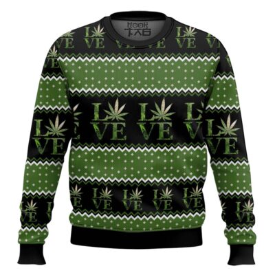 420 Love Marijuana Ugly Christmas Sweater
