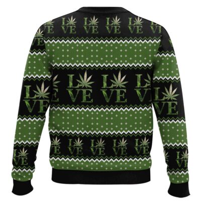 Hooktab 420 Love Marijuana Ugly Christmas Sweater