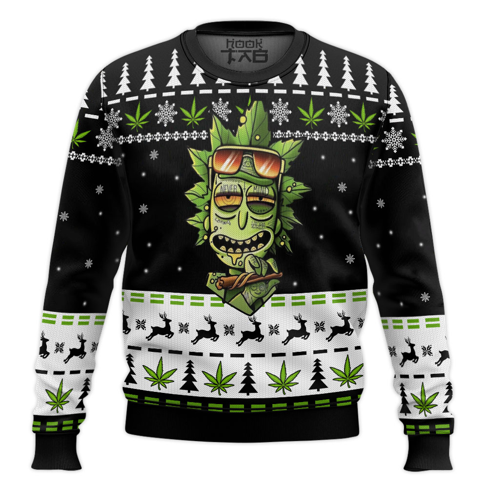 Hooktab 420 Marijuana Rick Ugly Christmas Sweater Hooktab 420 Marijuana Rick Ugly Christmas Sweater