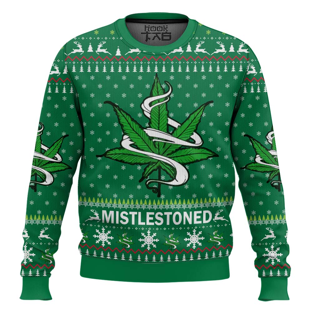 Hooktab 420 Mistlestoned Ugly Christmas Sweater Hooktab 420 Mistlestoned Ugly Christmas Sweater