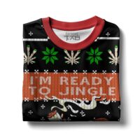 Hooktab 420 Santa “I’m Ready To Jingle All The Way To Cloud Nine” Ugly Christmas Sweater