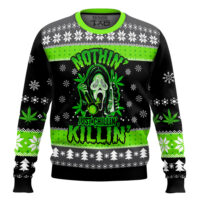 Hooktab 420 Scream Just Chilling Ugly Christmas Sweater