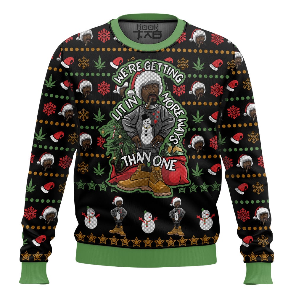 Hooktab 420 Snoop Dogg "This Holiday Season, We’re Getting Lit In More Ways Than One" Ugly Christmas Sweater Hooktab 420 Snoop Dogg "This Holiday Season, We’re Getting Lit In More Ways Than One" Ugly Christmas Sweater