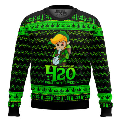 420 The Legend Of Marijuana Breath Of The Weed Ugly Christmas Sweater