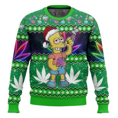 420 The Stoned Simpson Ugly Christmas Sweater