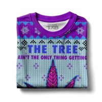 Hooktab 420 This Tree Ain't The Only Thing Getting Lit This Year Ugly Christmas Sweater