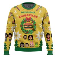 Hooktab A Juicy Delicious Christmas Bob's Burgers Ugly Christmas Sweater