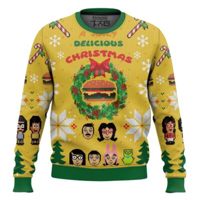 A Juicy Delicious Christmas Bob's Burgers Ugly Christmas Sweater