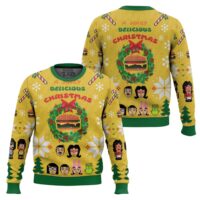 Hooktab A Juicy Delicious Christmas Bob's Burgers Ugly Christmas Sweater
