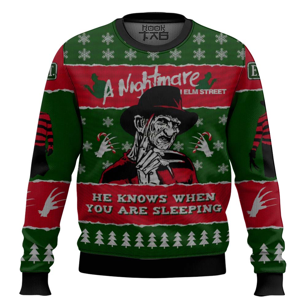 Hooktab A Nightmare On Elm's Street Ugly Christmas Sweater Hooktab A Nightmare On Elm's Street Ugly Christmas Sweater