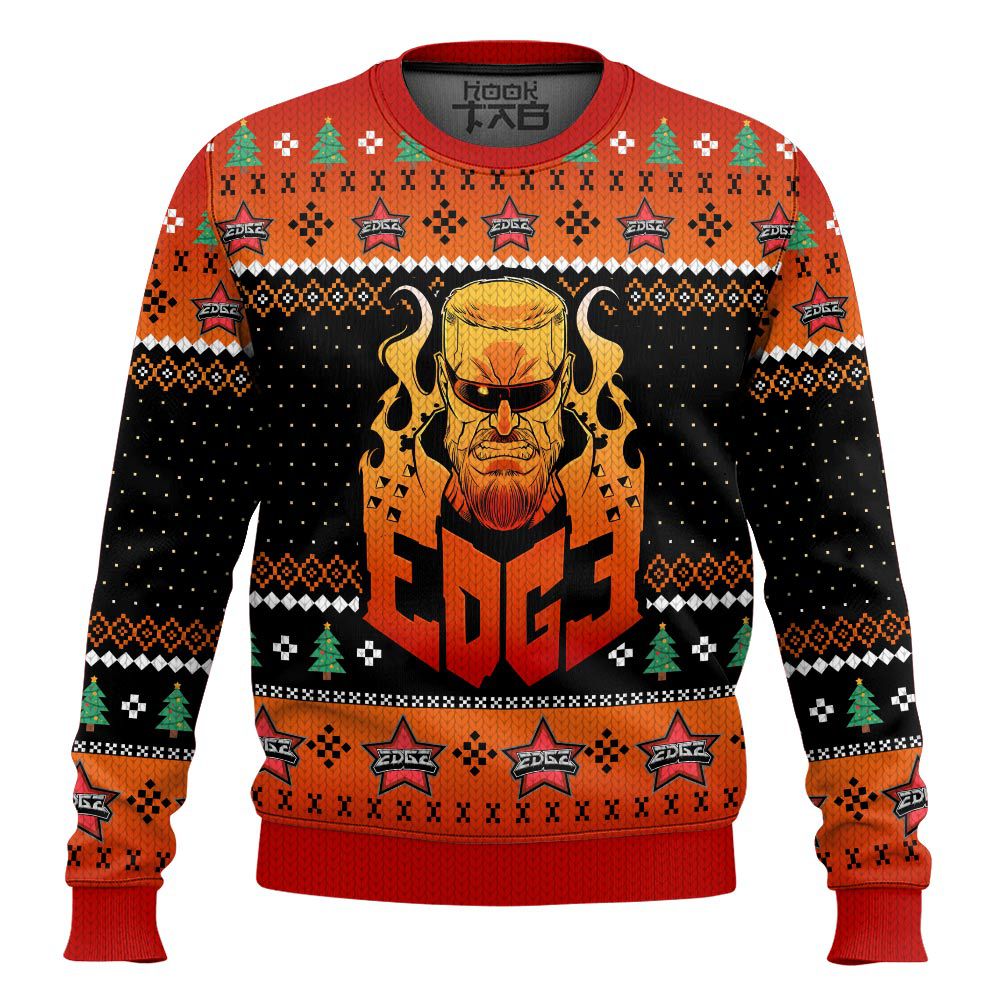 Hooktab Adam Copeland Edge WWE Ugly Christmas Sweater Hooktab Adam Copeland Edge WWE Ugly Christmas Sweater