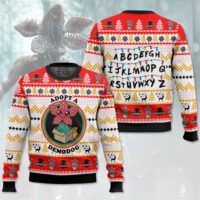 Hooktab Adopt A Demodog Stranger Things Ugly Christmas Sweater