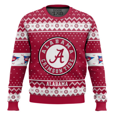 Alabama Crimson Tide - Custom Name And Number Ugly Christmas Sweater