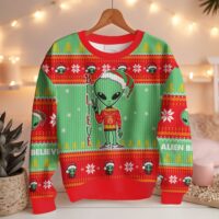 Hooktab Alien Believe Ugly Christmas Sweater