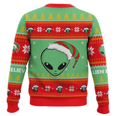 Hooktab Alien Believe Ugly Christmas Sweater