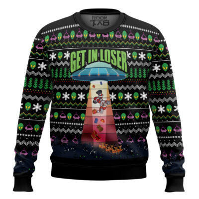 Alien Kidnaps Santa Claus Ugly Christmas Sweater