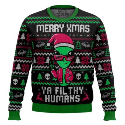 Alien Ya Filthy Humans Ugly Christmas Sweater