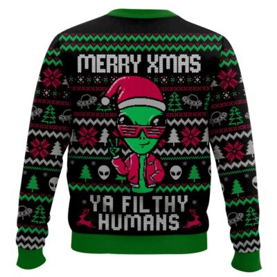 Hooktab Alien Ya Filthy Humans Ugly Christmas Sweater