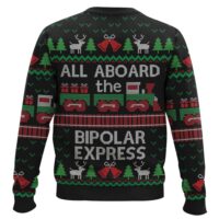Hooktab All Aboard The Bipolar Express Ugly Christmas Sweater