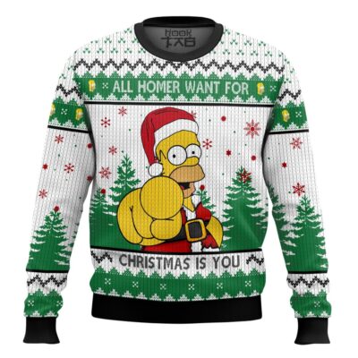 All Homer Want For Christmas Is You The Simpsons Ugly Christmas Sweater