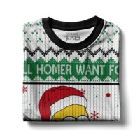 Hooktab All Homer Want For Christmas Is You The Simpsons Ugly Christmas Sweater