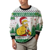 Hooktab All Homer Want For Christmas Is You The Simpsons Ugly Christmas Sweater