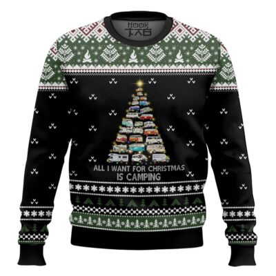 All I Want For Christmas Is Camping Ugly Christmas Sweater