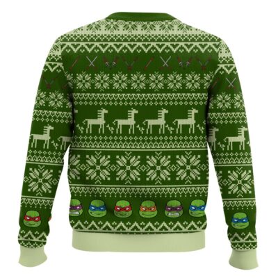 Hooktab All I Want For Christmas Is Pizza Ninja Turtles Ugly Christmas Sweater
