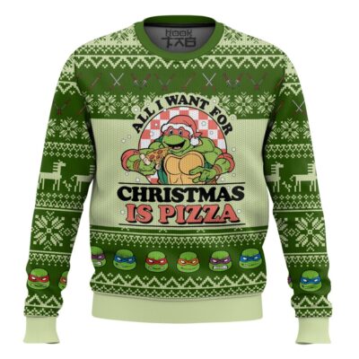 All I Want For Christmas Is Pizza Ninja Turtles Ugly Christmas Sweater