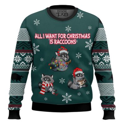 All I Want For Christmas Is Raccoons Ugly Christmas Sweater
